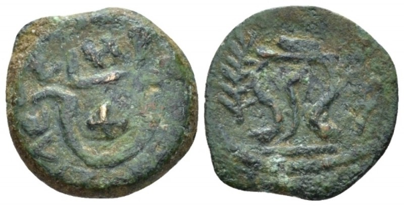 Judaea, Herod I, 40 - 4 B.C. Jerusalem Prutot circa 40-4, Æ 17.20 mm., 3.10 g.
...