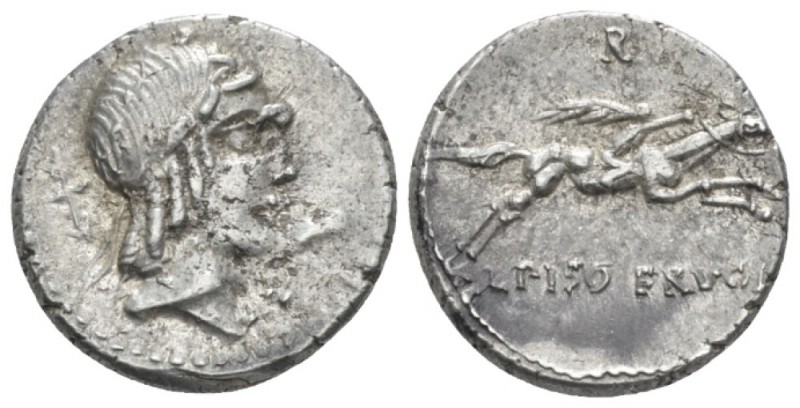 L. Calpurnius Piso L. f. Frugi Denarius circa 90, AR 18.00 mm., 3.98 g.
Laureat...