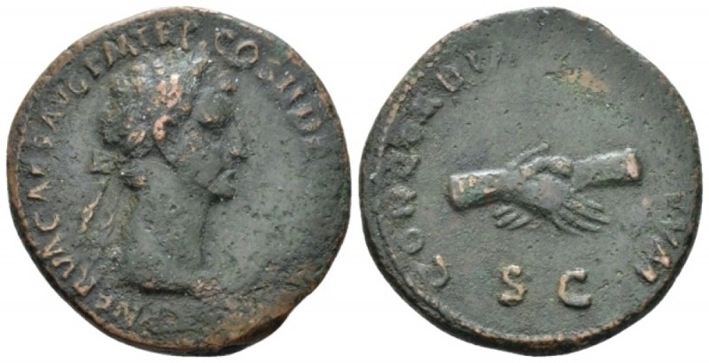 Nerva, 96-98 As circa 97, Æ 28.00 mm., 10.45 g.
IMP NERVA CAES AVG P M TR P COS...