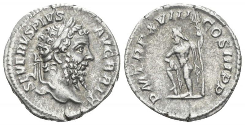 Septimius Severus, 193-211 Denarius circa 210, AR 18.50 mm., 3.29 g.
Laureate h...