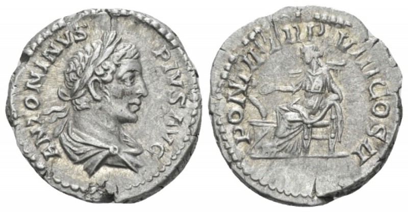 Caracalla, 198-217 Denarius circa 205, AR 18.70 mm., 3.28 g.
Laureate and drape...