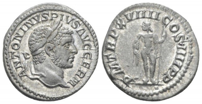 Caracalla, 198-217 Denarius circa 216, AR 18.20 mm., 3.18 g.
Laureate bust r. R...