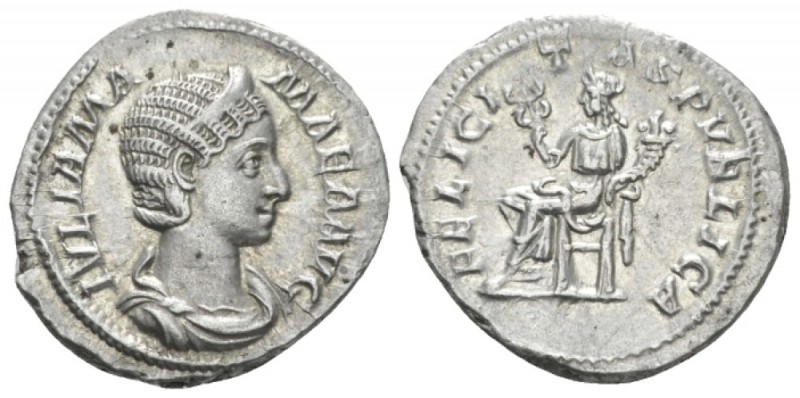 Julia Mamaea, mother of Severus Alexander Denarius circa 222-235, AR 19.90 mm., ...