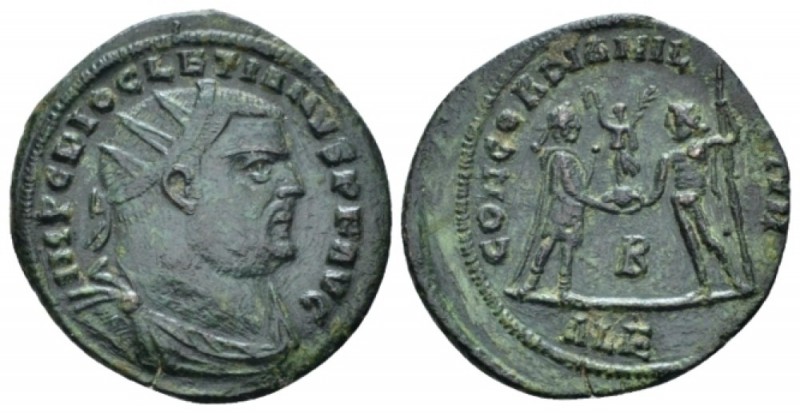 Diocletian, 284-305 Antoninanus Alexandria circa 296-297, billon 26.20 mm., 2.90...