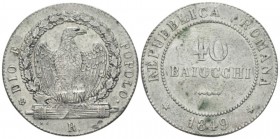Roma, Repubblica Romana, 1849. 40 Baiocchi 1849, billon 35.50 mm., 22.20 g.
KM-27. Pagani-339.

Good Very Fine.