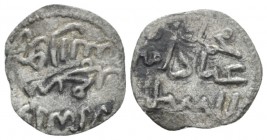 Entella, Revolt of Muhammad bin' Abbad (1220-1222). Denar circa 1220, billon 14.80 mm., 0.56 g.
MEC 14, 574. MIR 4.

Rare. Very Fine.