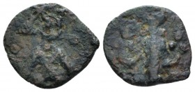 Salerno, The Normans in South Italy and Sicily. William I, 1154-1166. Fraction of Follaro circa 1154-1166, Æ 15.00 mm., 1.17 g.
MIN 336a. MIR 705. ME...
