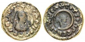Axum, Ouazebus Christian King, Late IV cent. AD Æ gilt Late IV cent AD, Æ 18.50 mm., 1.91 g.
Vaccaro 29.

Very Fine.

Ex NAC sale 20, 2000, 1611....