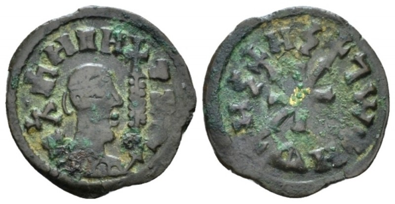 Aksum, Wazena, Christina King, VII cent. Æ VII cent, Æ 17.80 mm., 1.61 g.
Vacca...