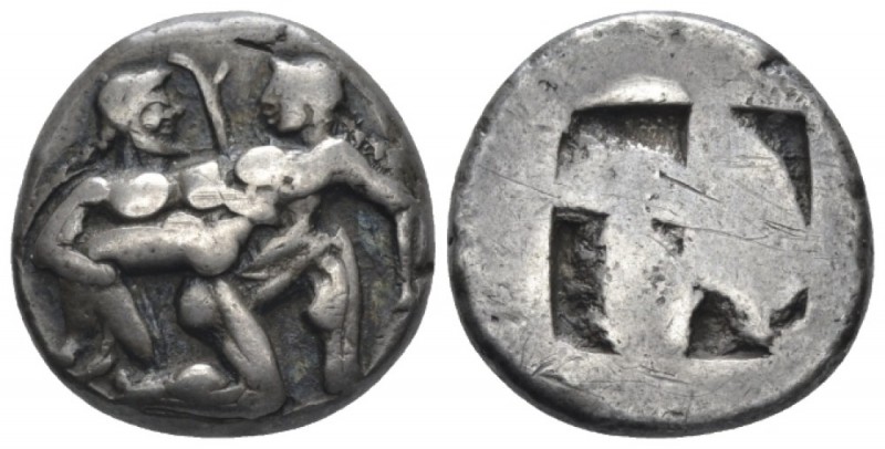 Island of Thrace, Thasos Stater circa 525-463, AR 19.40 mm., 8.61 g.
Naked ithy...