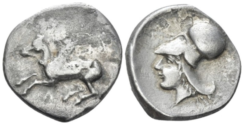 Acarnania, Anactorium Stater circa 360-339, AR 24.00 mm., 7.96 g.
Pegasus l. Re...