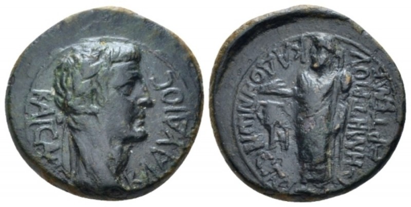 Phrygia, Claudius, 41-54 Bronze circa 41-54, Æ 21.00 mm., 5.69 g.
KΛΑΥΔΙΟC KΑΙC...