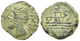 Contemporary, barbarous imitations Semis After 91 BC Spanish mint., Æ 18.50 mm., 3.03 g.
Laureate head of Saturn l; behind, S (retrograde). Rev. Prow...