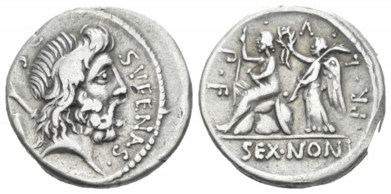 M. Nonius Sufenas. Denarius circa 59, AR 18.00 mm., 3.79 g.
SVFENAS – S·C Head ...