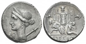 C. Iulius Caesar. Denarius Spain 46-45, AR 18.00 mm., 3.87 g.
Diademed and draped bust of Venus l., with star in hair and Cupid perched on shoulder. ...