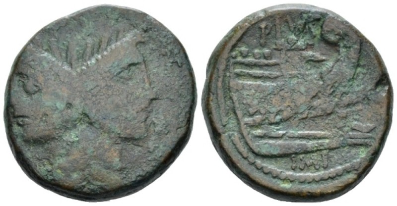 As Sicily circa 42-38, Æ 29.00 mm., 25.30 g.
MGN Laureate Janiform head of Pomp...