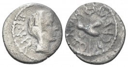 C. Caesar Octavianus and Marcus Antonius Quinarius mint moving with Octavianus 39, AR 13.50 mm., 1.35 g.
III·VIR· – R·P·C Diademed head of Concordia ...