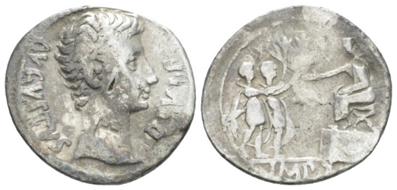 Augustus, 27 BC-14 AD Denarius Lugdunum 15-13, AR 19.00 mm., 3.68 g.
Bare head ...