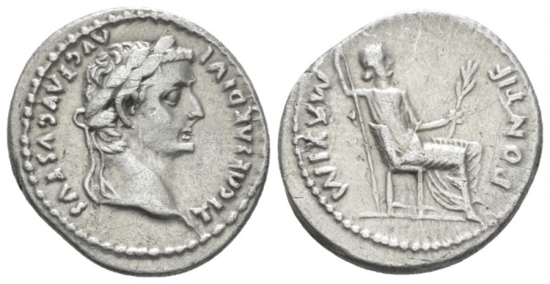 Tiberius, 14-37 Denarius Lugdunum circa 14-37, AR 18.00 mm., 3.66 g.
Laureate h...