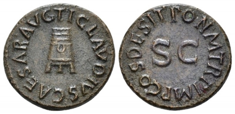 Claudius, 41-54 Quadrans Rome 41-43, Æ 17.00 mm., 3.06 g.
Legend around modius....