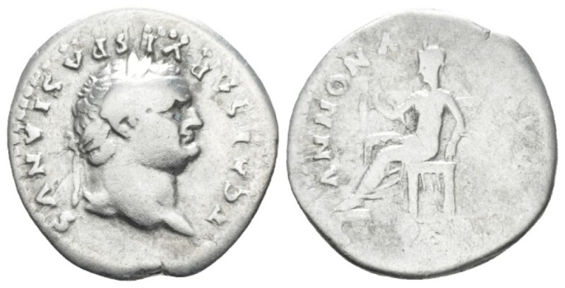 Titus caesar, 69-79 Denarius Rome 77-78, AR 19.00 mm., 3.08 g.
Laureate head r....