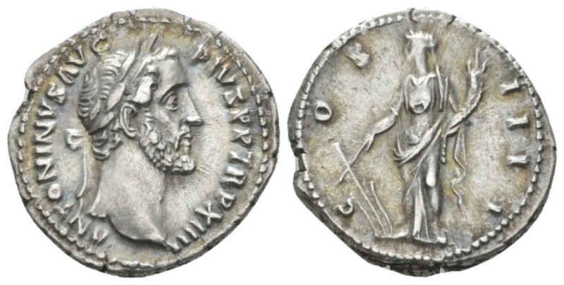 Antoninus Pius, 138-161 Denarius Rome 150-151, AR 18.00 mm., 3.77 g.
Laureate h...