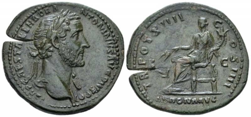 Antoninus Pius, 138-161 Sestertius Rome 150-151, Æ 36.00 mm., 21.77 g.
 Laureat...