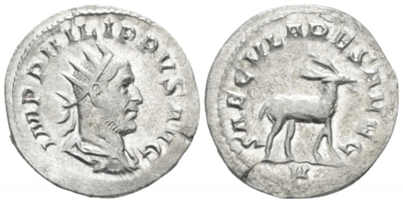 Philip I, 244-249 Antoninianus Rome 248, AR 22.00 mm., 3.80 g.
Radiate, draped ...