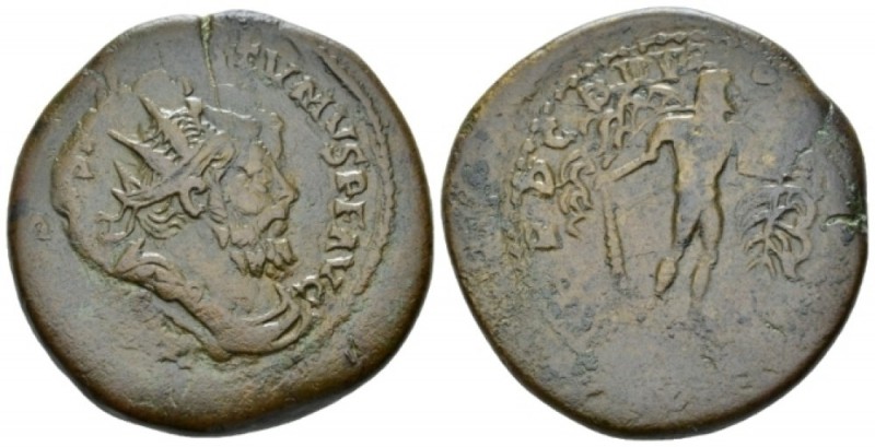 Postumus, 259-268 Sestertius Lugdunum 259-268, Æ 33.00 mm., 25.23 g.
Radiate, d...