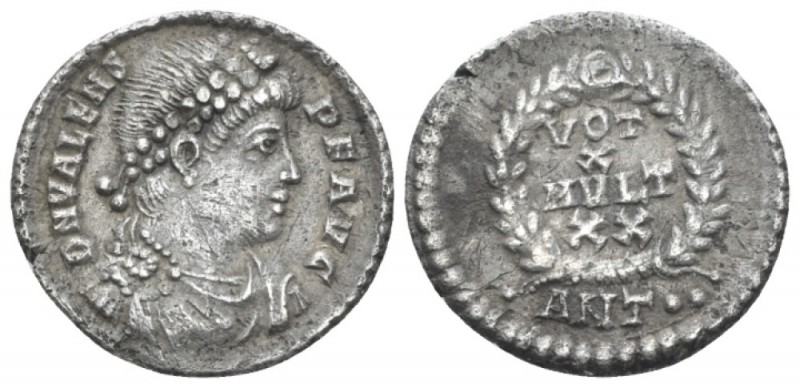 Valens, 364-378 Siliqua Antiochia circa 367-375, AR 18.00 mm., 1.94 g.
Pearl-di...