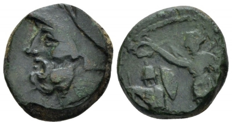 Lucania, The Lucani Reduced sextans circa 210-213, Æ 17.90 mm., 5.98 g.
Head of...