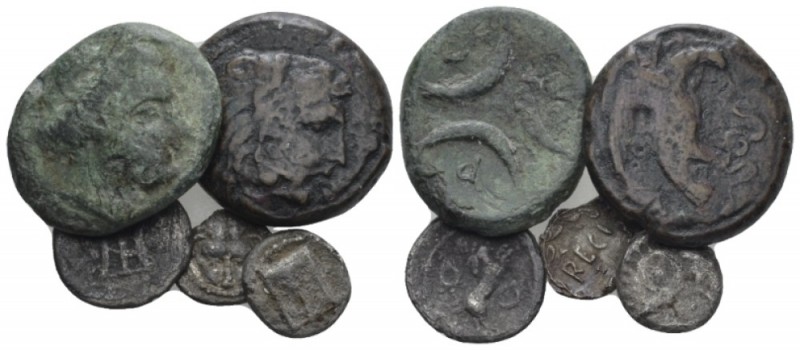 Bruttium, Croton Large lot of 5 coins circa 460-440, AR 20.00 mm., 12.05 g.
 La...
