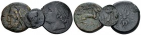 Sicily, Syracuse Lot of 3 bronzes IV-III century BC, Æ 22.00 mm., 19.89 g.
Large lot of 3 bronzes, including Leontini and Syracuse.

About Very fin...