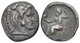 Kingdom of Macedon, 4 - Alexander III, 336 – 323 and posthumous issue Lampsacuse Drachm circa 328-323, AR 18.00 mm., 3.98 g.
Head of Heracles r., wea...