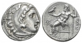 Kingdom of Macedon, 5 - Philip III Arridaeus, 323-317 Colophon Drachm circa 322-319, AR 17.40 mm., 4.41 g.
 Head of Herakles r, wearing lion skin. Re...