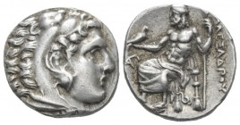 Kingdom of Macedon, Philip III Arrhidaios, 323-317 BC Lampsakos Drachm circa 323-318/7 BC, AR 16.70 mm., 4.31 g.
Head of Herakles r., wearing lion sk...