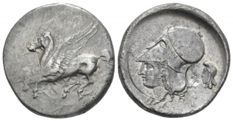 Acarnania, Leucas Stater circa 320-280, AR 21.70 mm., 8.48 g.
 Pegasus flying l...