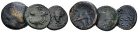 Phocis, Locris, Skarpheia and Phocis Lot of 3 Bronzes IV century, Æ 20.00 mm., 8.79 g.
Lot of three bronze coins, including: Locris, Skarpheia and Ph...