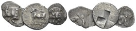 Mysia, Cyzicus Lot of 3 fractions V century, AR 10.00 mm., 2.25 g.
 Lot of 3 silver fractions, including Kalchedon and Cyzicus
 
 Very fine
 
 Fr...