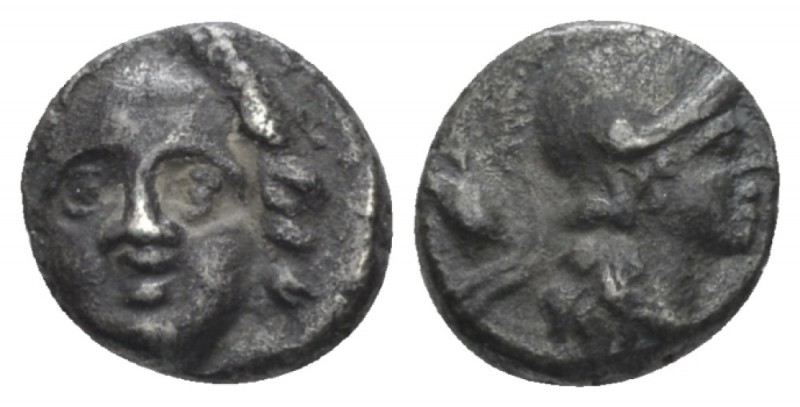 Pisidia, Selge Obol IV-III cent, AR 8.00 mm., 0.95 g.
Gorgoneion. Rev. Head of ...