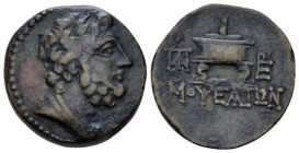 Cilicia, Mospos Bronze II-I cent, Æ 21.00 mm., 6.10 g.
 Laureate and draped bust of Zeus r. Rev. Lighted altar set upon legs; in field, two monograms...