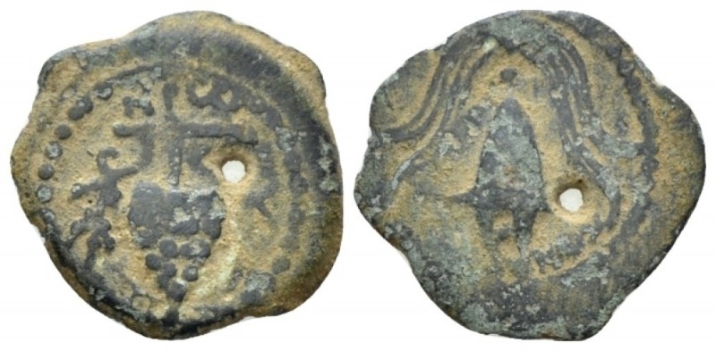 Judaea, Herod II Archelaos. 4 BC-6 AD Jerusalem Prutah 4 BC-6AD, Æ , 
Grape bun...