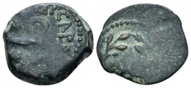 Judaea, Pontius Pilate, 26-36. Jerusalem Prutah circa 30-1 (year 17 of Tiberius), Æ 10.90 mm., 2.29 g.
Lituus. Rev. L IZ within wreath. RPC 4968. Mes...