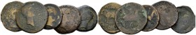 Hispania, Bilbilis Lot of 5 Bronzes I cent., Æ 0.00 mm., 50.20 g.
Lot of 5 Bronzes, including, Segaisa, Cascantum, Bilbilis, Tarraco.

About Very F...