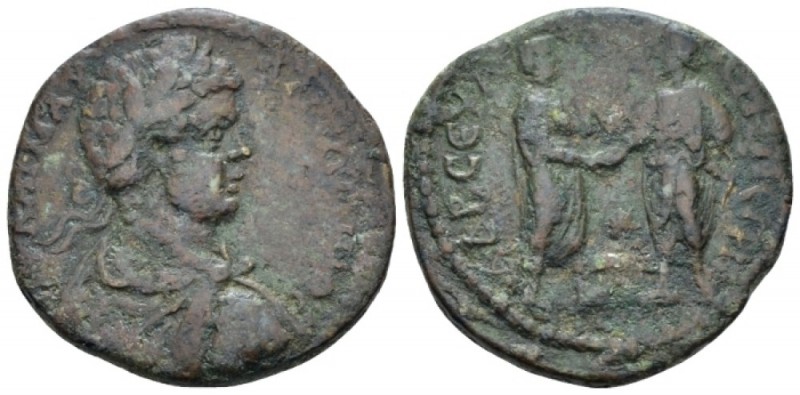 Pontus, Amasia Caracalla, 198-217 Bronze circa 207, Æ 28.20 mm., 13.20 g.
Laure...