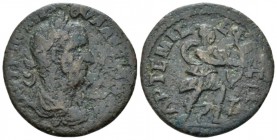 Ionia, Ephesus Valerian I, 253-260 Bronze circa, Æ 26.50 mm., 8.73 g.
Laureate, draped and cuirassed bust r. Rev. Artemis Huntress running r., drawin...
