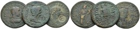 Pamphilia, Side Gallienus, 253-268 Lot of 3 Bronzes II-III, Æ 0.00 mm., 55.50 g.
Lot of 3 Bronzes, including: Salonina, Gallienus (2).

Green patin...