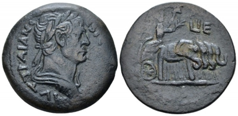 Egypt, Alexandria Trajan, 98-117 Drachm circa 111-112 (year 15), Æ 33.10 mm., 15...