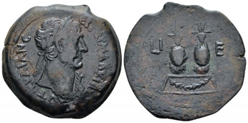 Egypt, Alexandria Trajan, 98-117 Drachm circa 111-112 (year 15), Æ 34.20 mm., 22...