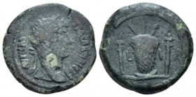 Egypt, Alexandria. Dattari. Hadrian, 117-138 Obol circa 126-127 (year 11), Æ 19.00 mm., 5.19 g.
 Laureate bust r., drapery on l. shoulder. Rev. Kalat...
